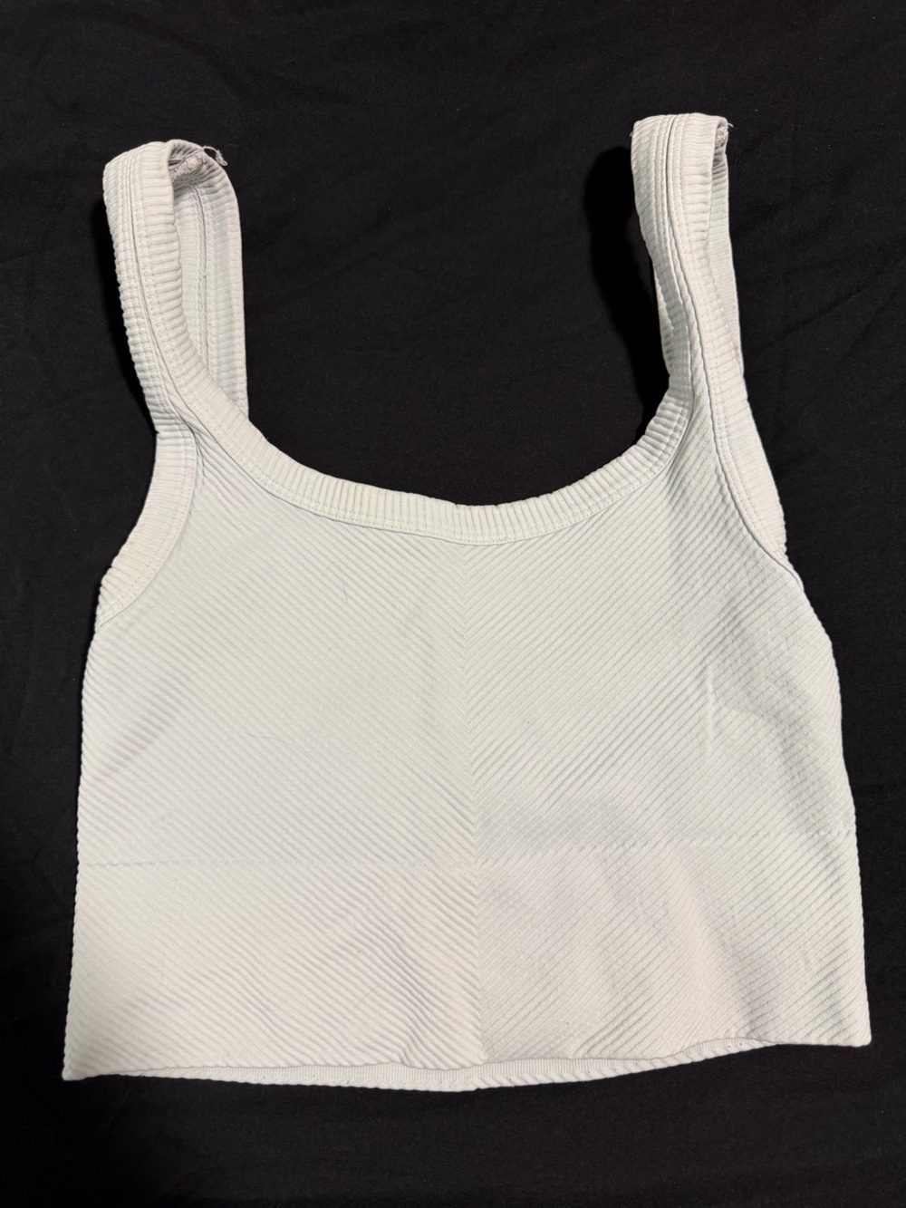 Amazon Light Blue Ribbed Crop Tank Top